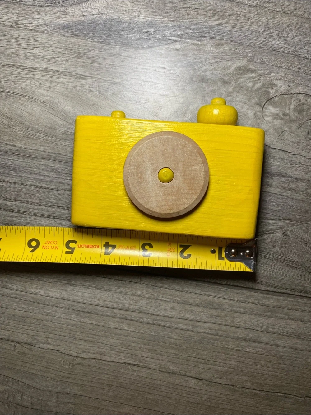 EUC Yellow Wooden Toy Camera - Kids Role Play Camera Waldorf Montessori